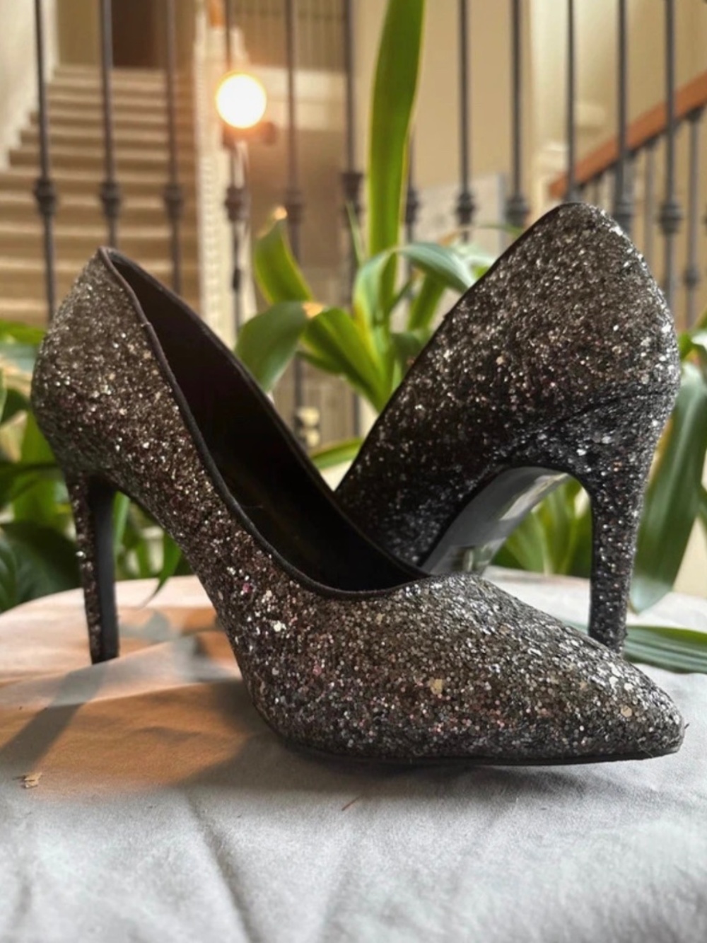 Shiny wedding prom ball event heels